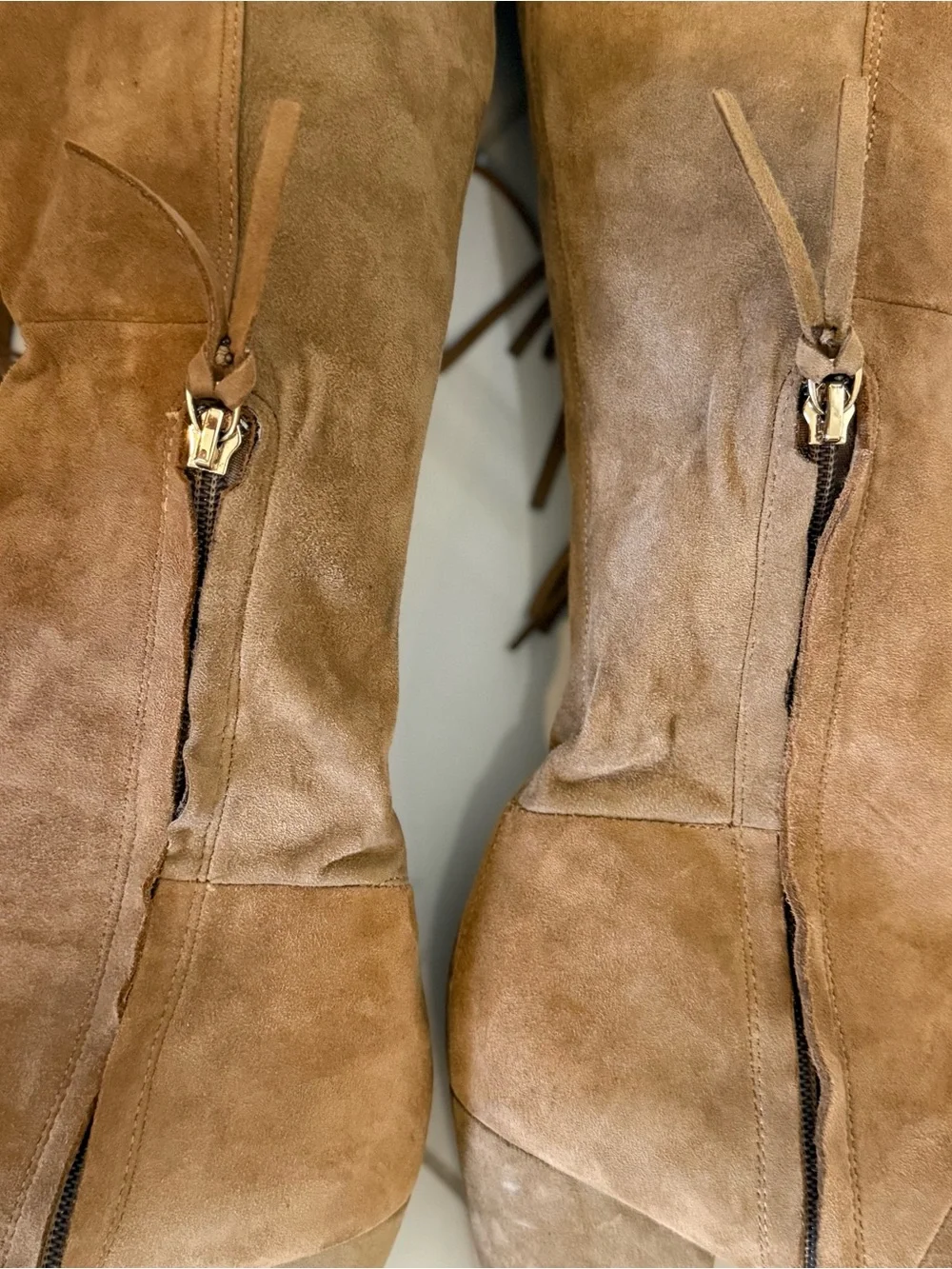 Rebecca Minkoff Tan Suede Fringe Over-the-Knee Boots